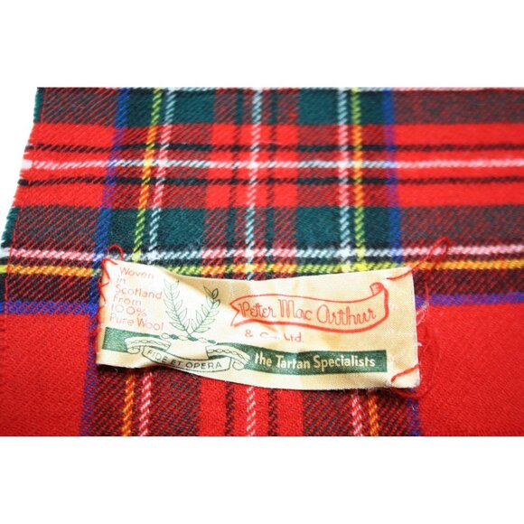 VTG Peter MacArthur & Co 100% Wool Tartan Plaid Scarf 13x66 Scotland Heritage - Picture 2 of 3